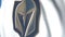 Waving flag with Vegas Golden Knights NHL hockey team logo, close-up. Editorial loopable 3D animation