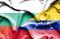 Waving flag of Venezuela and Bulgaria