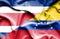 Waving flag of Venezuela and Costa Rica