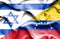 Waving flag of Venezuela and Israel