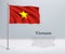 Waving flag of Vietnam on flagpole. Template for independence da