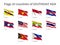 Waving flags of AEC members