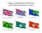 Waving flags of dependent territories