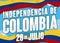 Waving Flags in the Sky for Independence Day in Colombia, Vector Illustration