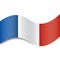 Waving French Flag or French Tricolour with a shadow made in a flat style isolated.