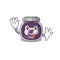 Waving friendly grape jam cartoon character design