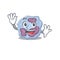 Waving friendly leukocyte cell cartoon character design