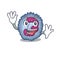 Waving friendly neutrophil cell cartoon character design