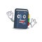 Waving friendly phone book cartoon character design