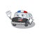 Waving friendly police car mascot design style