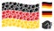 Waving German Flag Collage of Fist Icons