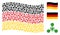 Waving German Flag Collage of WMD Nerve Agent Chemical Warfare Icons