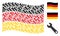 Waving German Flag Collage of Wrench Icons