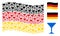 Waving German Flag Mosaic of Alcohol Glass Items