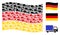 Waving German Flag Mosaic of Delivery Lorry Icons