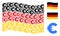 Waving German Flag Mosaic of Euro Icons