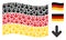 Waving German Flag Pattern of Arrow Down Icons