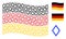 Waving Germany Flag Collage of Contour Rhombus Items