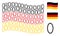 Waving Germany Flag Mosaic of Contour Ellipse Items