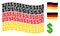 Waving Germany Flag Mosaic of Dollar Items