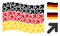 Waving Germany Flag Pattern of Arrow Up Right Icons