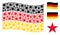 Waving Germany Flag Pattern of Confetti Star Items