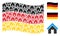 Waving Germany Flag Pattern of Home Icons