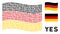 Waving Germany Flag Pattern of Yes Text Items