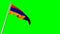 Waving glorious flag of Armenia on green screen, isolated - object 3D illustration