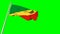 Waving glorious flag of Congo on green screen, isolated - object 3D illustration