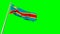 Waving glorious flag of Democratic Republic of Congo on chroma key screen, isolated - object 3D illustration