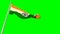 Waving glorious flag of India on green screen, isolated - object 3D rendering