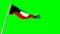 Waving glorious flag of Kuwait on chroma key screen, isolated - object 3D illustration