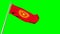 Waving glorious flag of Kyrgyzstan on chroma key screen, isolated - object 3D illustration