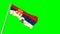 Waving glorious flag of Serbia on chroma key screen, isolated - object 3D rendering