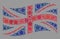 Waving Great Britain Flag - Collage of Covid Virus Items