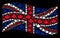 Waving Great Britain Flag Pattern of Maple Leaf Icons
