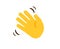 Waving hand. Cartoon moving human hand. Gesture of greeting or goodbye. Negative or disagreement sign. Isolated limb on