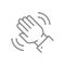 Waving hand line icon. Hello, hi, bye symbol