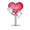 Waving heart lollipop character cartoon
