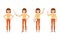 Waving hello, pointing finger, holding wand, standing girl cartoon character set on white background