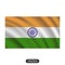 Waving India flag on a white background. Vector illustration