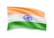 Waving India flag on white. Flag in the wind.