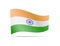 Waving India flag in the wind. Flag on white. Vector illustration