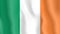 Waving Ireland Flag Vector Illustration. 3D silk waving effect