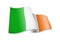 Waving Ireland flag on white background.