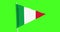 Waving Italian flag, 4K animation on green screen.