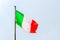 Waving italian flag. Green, white and red flag