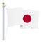 Waving Japan Flag Isolated On A White Background. Vector Illustration.