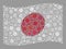 Waving Japan Flag - Mosaic with Covid Virus Elements